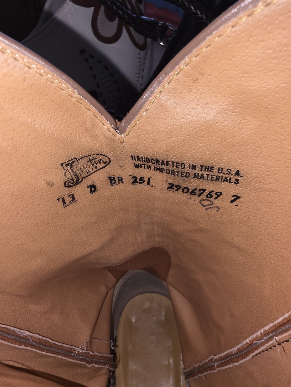 Leather Men's Cowboy Boots - Brown - Picture 4 of 4